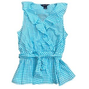 Ralph Lauren Blue Label Gingham Wrap Top